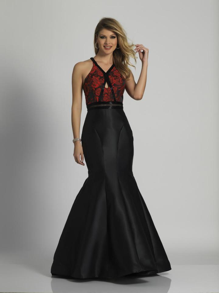 Dave & Johnny - A6575 Floral Print Haltered Mermaid Gown
