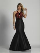 Dave & Johnny - A6575 Floral Print Haltered Mermaid Gown