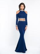 Blush - 11570 Two Piece High Long Sleeves Dress