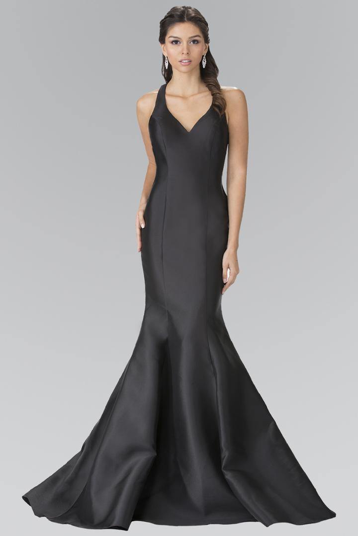 Elizabeth K - Chic V-neck Mikado Mermaid Dress Gl2224