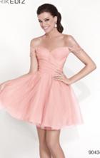 Tarik Ediz - Sweetheart Neck A-line Short Dress 90434