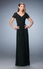 La Femme - 22474 Ruched Surplice A-line Gown