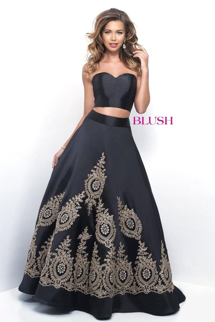 Blush - Classic Sweetheart Gilded A-line Gown 5607