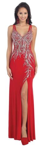 May Queen - Mq1174 Sleeveless Embellished Fitted Gown