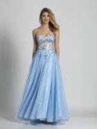 Dave & Johnny - A6496 Sweetheart Floral Embellished Gown