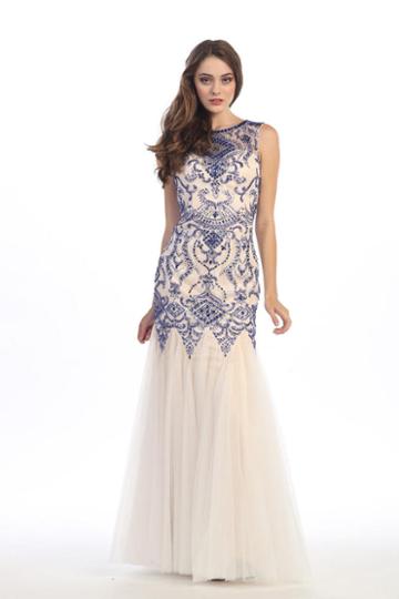 Eureka Fashion - Bateau Neck Embellished Mermaid Gown