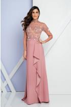 Terani Evening - 1721m4337 Embellished High Neck A-line Dress
