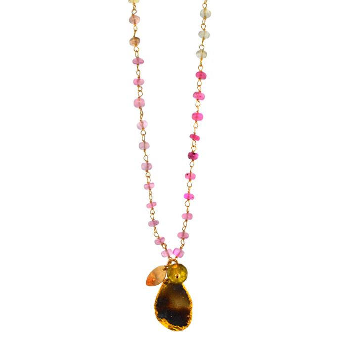 Mabel Chong - Spring Druzy With Sapphire Necklace