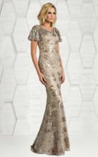 Feriani Couture - 18600 Cowl Sequined Mermaid Gown