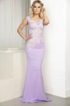 Baccio Couture - Rocio Paint In Caviar Jersey Long Purple