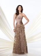 Montage By Mon Cheri - 214955 Long Dress In Taupe