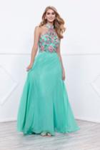 Nox Anabel - 8326 Lovely Floral Halter Style Long Gown