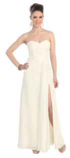 May Queen - Strapless Sweetheart Evening Gown With Cascading Back Cape Mq848