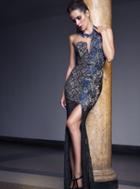 Baccio Couture - Esther Painted Lace Long Dress