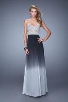 La Femme - 21074 Embroidered Lace A-line Gown