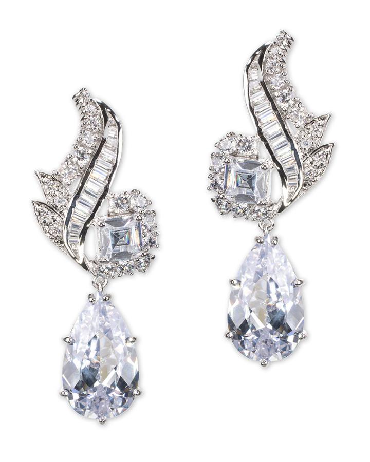 Cz By Kenneth Jay Lane - Pear Drop Pierced Earring