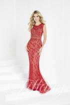 Tiffany Designs - 16306 Beaded Lace Bateau Sheath Dress