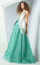 Mnm Couture - G0888 Embroidered Deep V-neck Two Tone Ballgown