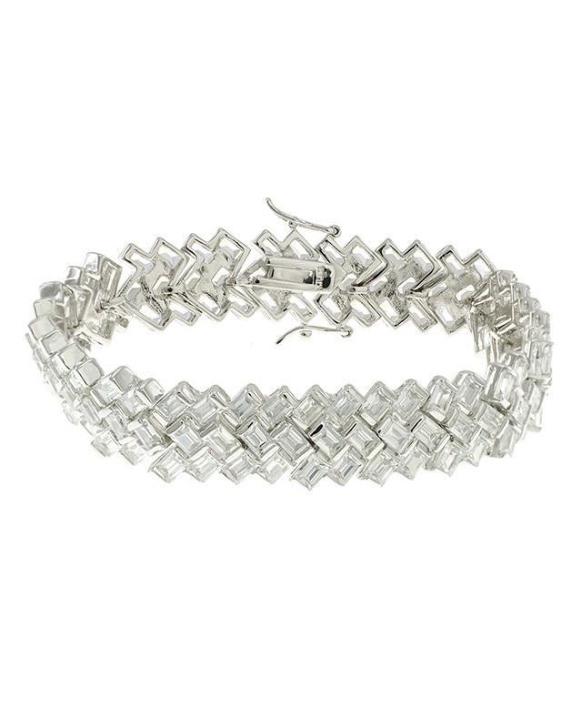 Cz By Kenneth Jay Lane - Baguette Herringbone Bracelet