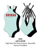 Nicolita Swimwear - New! High Neck Reversible One Piece Swimsuit In Havana Print/black