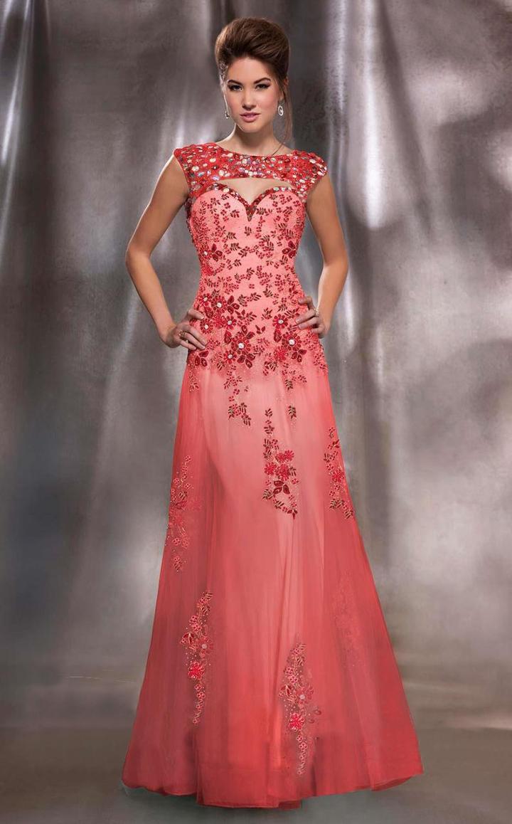 Mnm Couture - 9592 Enticing Cutout Jewel Evening Gown