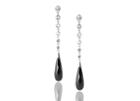 Tresor Collection - Black Spinel And White Topaz Earrings In 18k White Gold