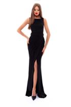 Tarik Ediz - 93473 Sleek Bateau Surplice Sheath Dress