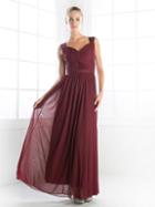 Cinderella Divine - Sleeveless Twisted Front Bodice Chiffon Gown
