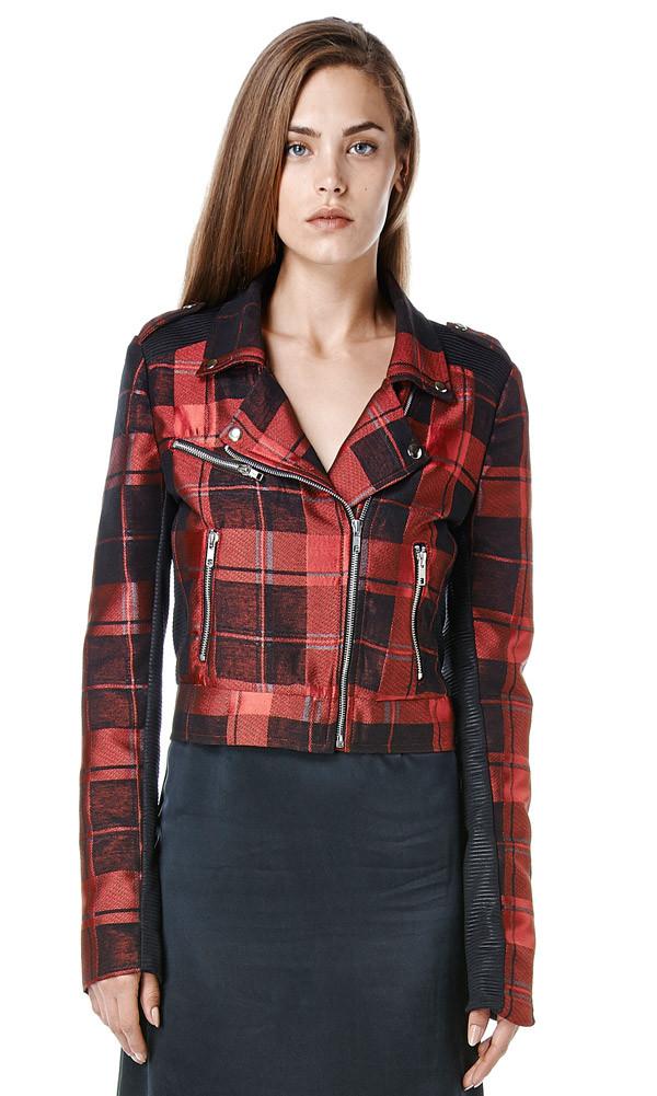 Again Collection - Bowie Plaid Moto In Print