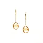 Tresor Collection - 18k Yellow Gold Earring With Citrine Oval 7999410312