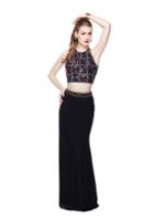 Primavera Couture - 3064 Glittering Two-piece Halter Evening Gown
