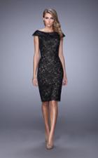 La Femme - 21649 Sequined And Lace Cocktail Dress