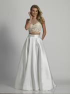 Dave & Johnny - A5735 Two Piece Floral Applique Gown