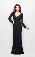 Primavera Couture - 1971 Embellished Long Beaded V-neck Evening Dress