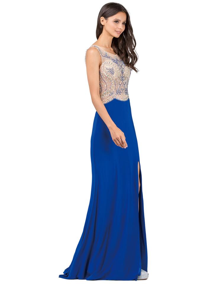 Dancing Queen - Embellished Illusion Bateau Sheath Dress