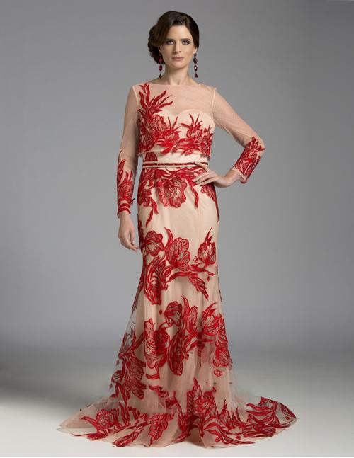 Lara Dresses - 32736 In Nude/red