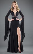 Rachel Allan Couture - 8268 Plunging V Neck Bell Sleeves Gown