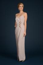 Daymor Couture - V Neck Long Dress With Bolero 705