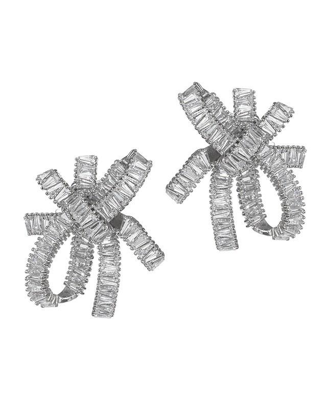 Cz By Kenneth Jay Lane - Baguette Bow Earrings