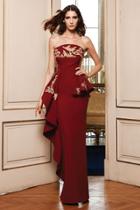 Mnm Couture - Strapless Gown With Metallic Embroidery N0133