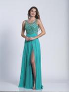 Dave & Johnny - A6187 Beaded Scoop A-line Dress