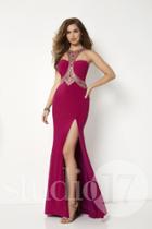 Studio 17 - 12686 Beaded Halter Jersey Trumpet Dress