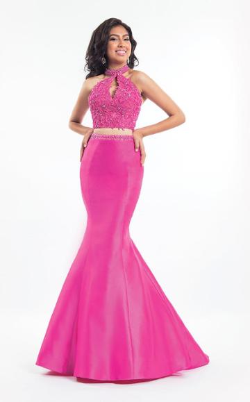 Rachel Allan - 6031 Lace Halter Mermaid Dress