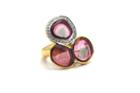 Tresor Collection - Watermelon Tourmaline And Diamond Ring In 18kt Yellow Gold
