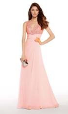 Alyce Paris - 27254 Lace Embellished V-neck Chiffon A-line Dress