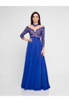 Terani Couture - 1812e6264 Lace High Neck A-line Dress