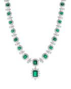 Cz By Kenneth Jay Lane - Emerald Statement Necklace