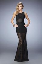 La Femme - 22441 Stripe Jewel Sheath Dress
