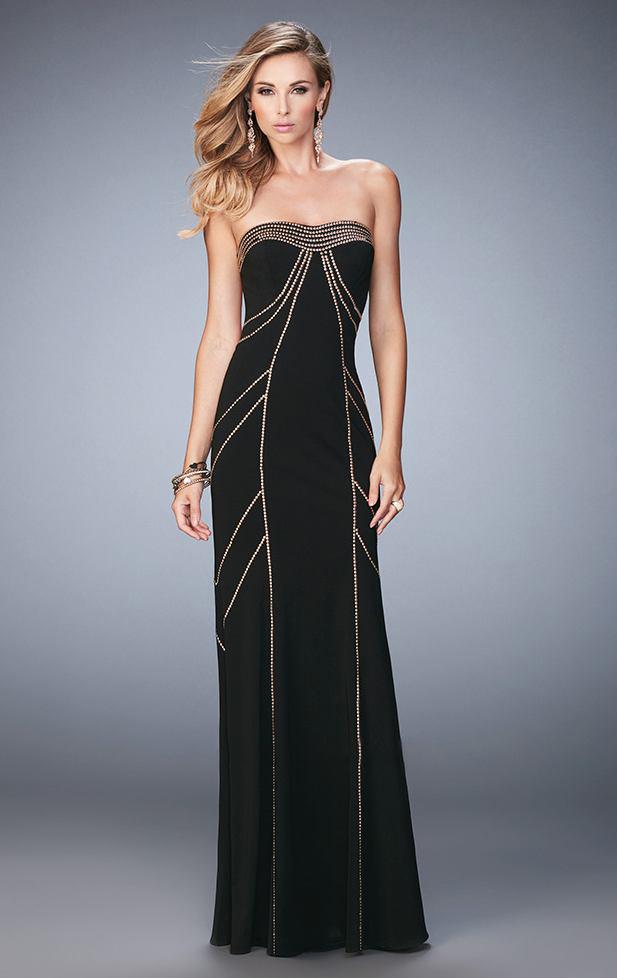 La Femme - 22321 Strapless Sweetheart Beaded Gown
