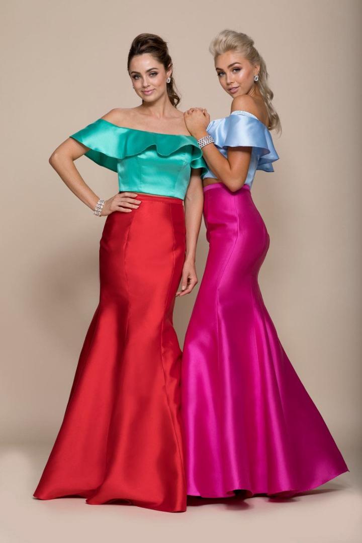 Nox Anabel - Q129 Two Piece Off-shoulder Mikado Mermaid Dress